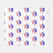 Hond Pootafdruk VS Vlag Fleece Deken (Voorkant (Horizontaal))