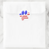 Hond Pootafdruk VS Vlag Ronde Sticker (Tas)