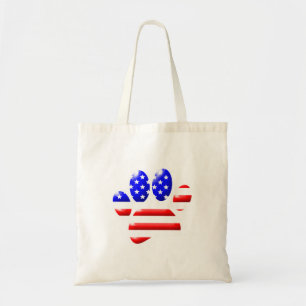 Hond Pootafdruk VS Vlag Tote Bag