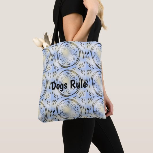 Hond Pootafdrukken Blauw Tote Bag (Dichtbij)