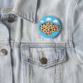 Hond Pootafdrukken En Rode Harten Aangepaste Blimp Ronde Button 5,7 Cm (In situ)
