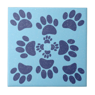 Hond Pootafdrukken Portugese Stijl Vintage  Tegeltje