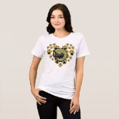 Hond Pootjes Hart Vorm Tri-Blend Shirt (Voorkant volledig)