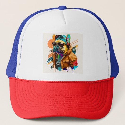 Hond pop kunst trucker pet (Voorkant)