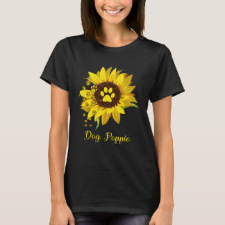 Hond Poppie Zonnebloem Liefde Honden en Bloemen T-shirt