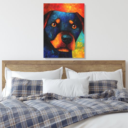 Hond Portret Art Canvas Print (Insitu (Slaapkamer))