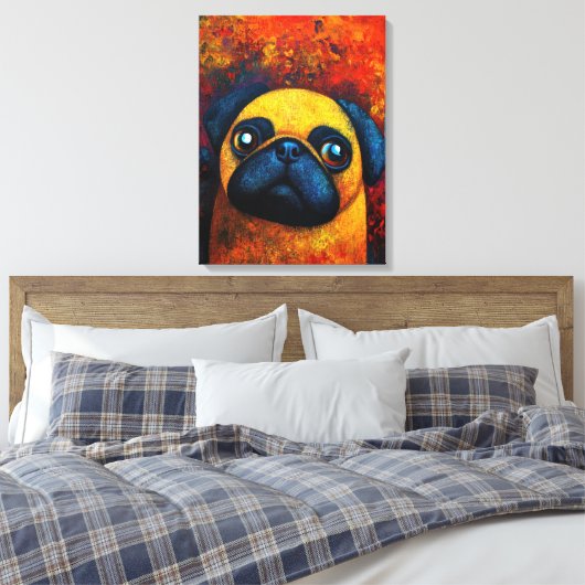 Hond Portret Art Canvas Print (Insitu (Slaapkamer))