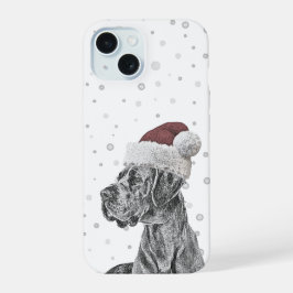Hond Portret Kerst Telefoonhoesjes iPhone 15 Case