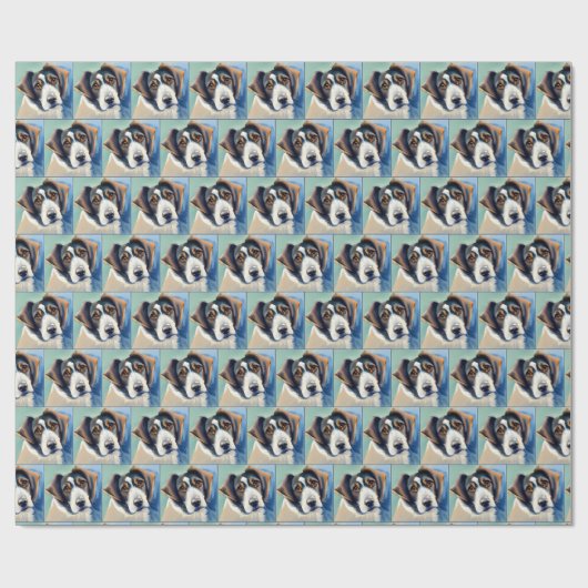 Hond portret schets schilderij cadeaupapier (Vlak)