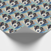 Hond portret schets schilderij cadeaupapier (Hoek)