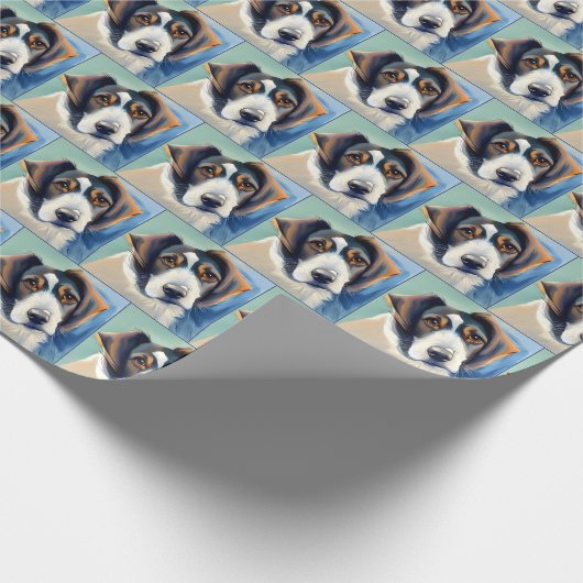 Hond portret schets schilderij cadeaupapier (Hoek)