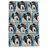 Hond portret schets schilderij medium cadeauzakje (Voorkant)