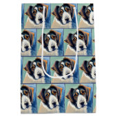 Hond portret schets schilderij medium cadeauzakje (Achterkant)