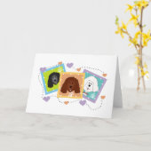 Hond portretten Tshirts en geschenken Kaart (Gele Bloem)