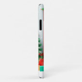 Hond poseert tussen feestelijke kerstdecoraties Case-Mate iPhone case (Achterkant/rechts)