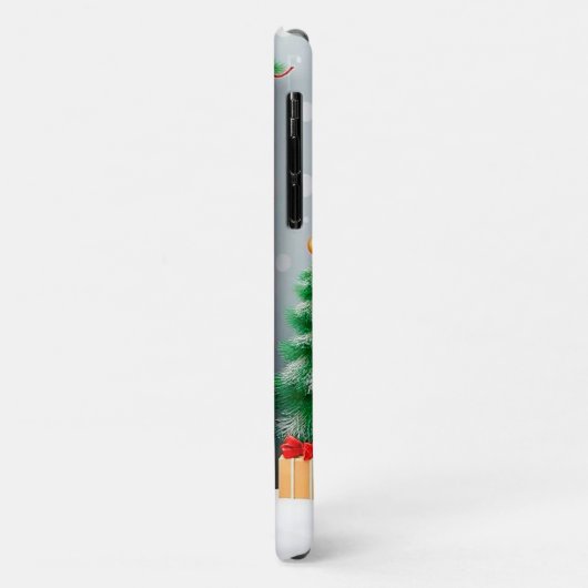 Hond poseren tussen feestelijke kerstversieringen Case-Mate iPhone case (Achterkant/links)