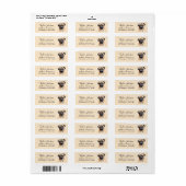 Hond Postadreslabel met Pug Etiket (Full Sheet)