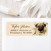 Hond Postadreslabel met Pug Etiket (Insitu)