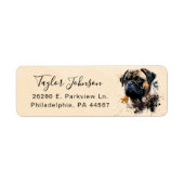 Hond Postadreslabel met Pug Etiket (Voorkant)