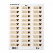 Hond Postadreslabel met Pug Etiket (Full Sheet)