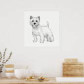Hond Poster/Wall Art West Highland Terrier Poster (Keuken)