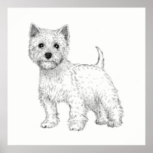 Hond Poster/Wall Art West Highland Terrier Poster