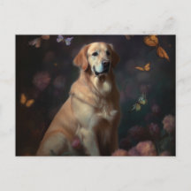 Hond Postkaarten Bloem