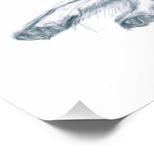 Hond. Potloodtekening. Foto Afdruk (Hoek)