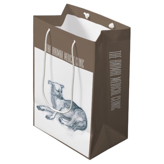 Hond. Potloodtekening. Medium Cadeauzakje (Voorkant Gekanteld)