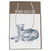 Hond. Potloodtekening. Medium Cadeauzakje (Voorkant)