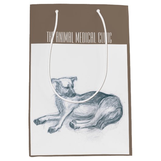 Hond. Potloodtekening. Medium Cadeauzakje (Voorkant)