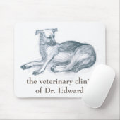 Hond. Potloodtekening. Muismat (Met muis)