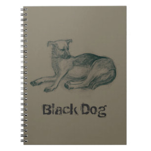 Hond. Potloodtekening. Notitieboek