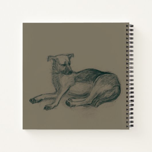 Hond. Potloodtekening. Notitieboek (Achterkant)