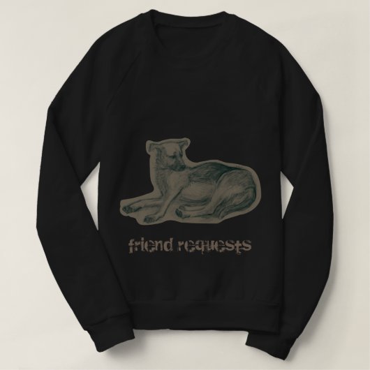 Hond. Potloodtekening. T-shirt (Design voorkant)