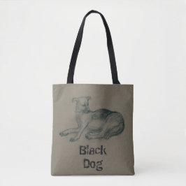 Hond. Potloodtekening. Tote Bag