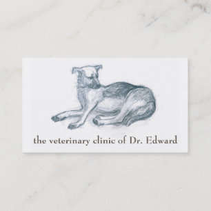 Hond. Potloodtekening. Visitekaartje