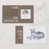 Hond. Potloodtekening. Visitekaartje (Voorkant / Achterkant)