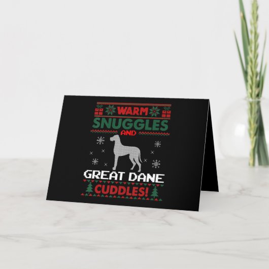 Hond | Prettig kerstfeest Dogge Duitse Mastiff Feestdagen Kaart (Voorkant)