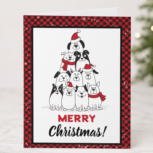 Hond Prettig Kerstfeest Feestdagen Kaart