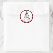 Hond Prettig Kerstfeest Ronde Sticker (Tas)
