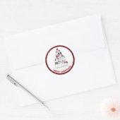 Hond Prettig Kerstfeest Ronde Sticker (Envelop)