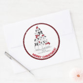 Hond Prettig Kerstfeest Ronde Sticker (Envelop)