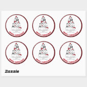 Hond Prettig Kerstfeest Ronde Sticker (Vel)