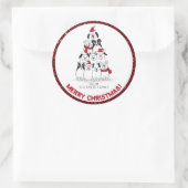 Hond Prettig Kerstfeest Ronde Sticker (Tas)