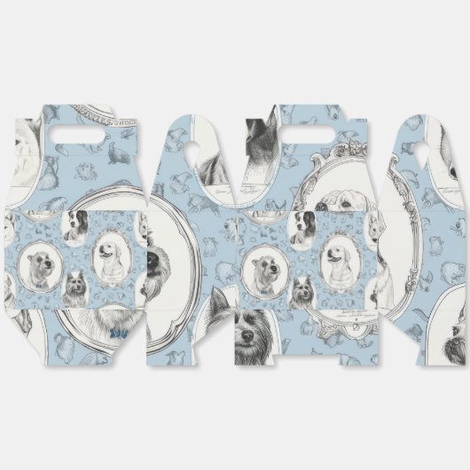 Hond Print Gift Box met Handvat Bedankdoosjes (Ongevouwen)