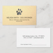 Hond Print Slanke metalen achtergrond Afsprakenkaartje (Voorkant / Achterkant)