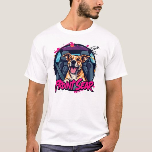 Hond probeert deel uit te maken van de Front Seat T-shirt (Voorkant)