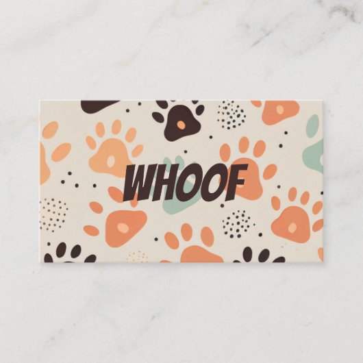 Hond Professionele Retro Paws Visitekaartje (Voorkant)