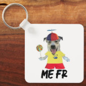 Hond propeller hoed grappige quote sleutelhanger (Voorkant)